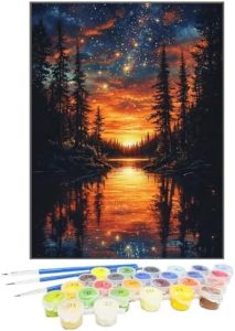 Malen nach Zahlen Erwachsene - Himmel & Meer DIY Set für kreative Heimdekoration, inklusive Pinsel & Acrylfarben, 50x70