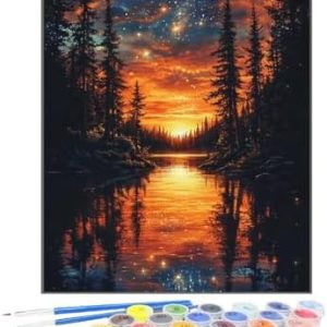 Malen nach Zahlen Erwachsene - Himmel & Meer DIY Set für kreative Heimdekoration, inklusive Pinsel & Acrylfarben, 50x70