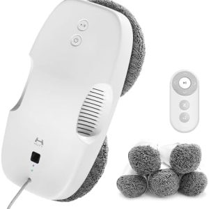 HUTT DDC55 Fensterputzroboter – Automatischer Fensterreiniger für Innen und Außen mit Fernbedienung, 12 Lappen