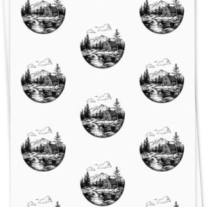 Azeeda Hütte in Berglandschaft Geschenkverpackung - 5 x A1 kreative Papierrolle für besondere Anlässe