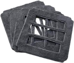 HUTT W9 Original 4er Set Mikrofaser-Wischtücher, weiß - Ideal für streifenfreies Reinigen zu Hause